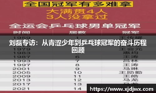 刘磊专访：从青涩少年到乒乓球冠军的奋斗历程回顾